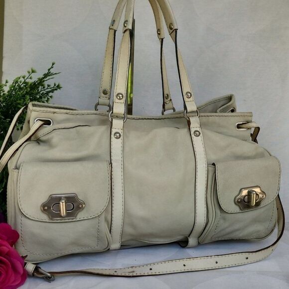 Olivia Harris Bone White Soft Sheep's Leather Shoulder Bag XL - Picture 13 of 13